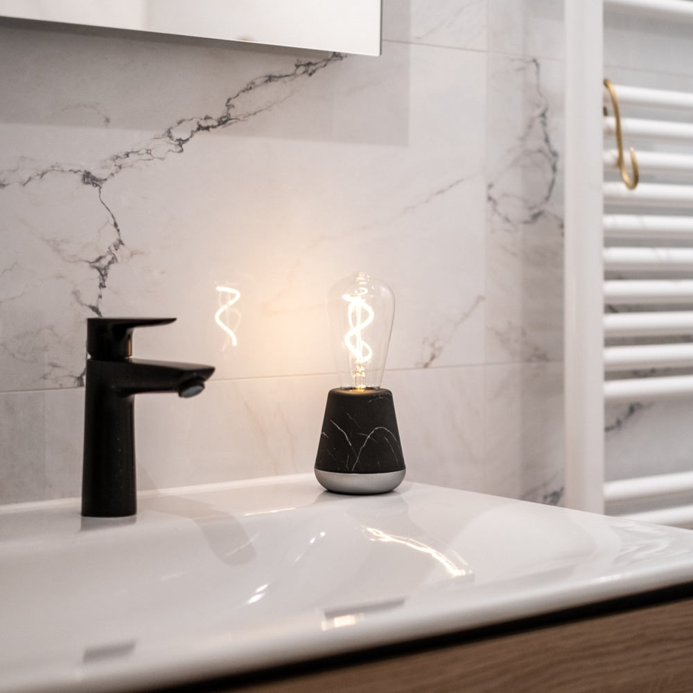 One Black Marble Cordless Table Lamp | Humble - Wake Concept Store