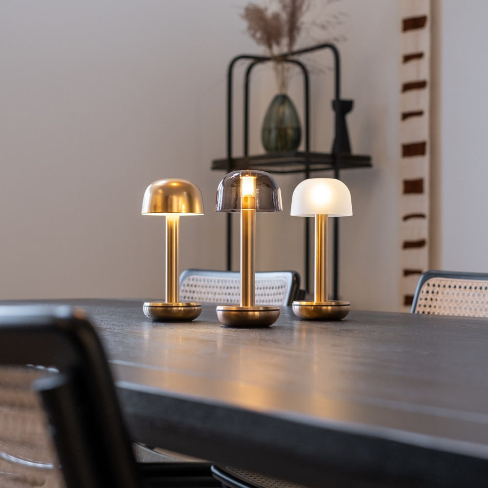Two Gold Smoked Cordless Table Lamp | Humble - Wake Concept Store