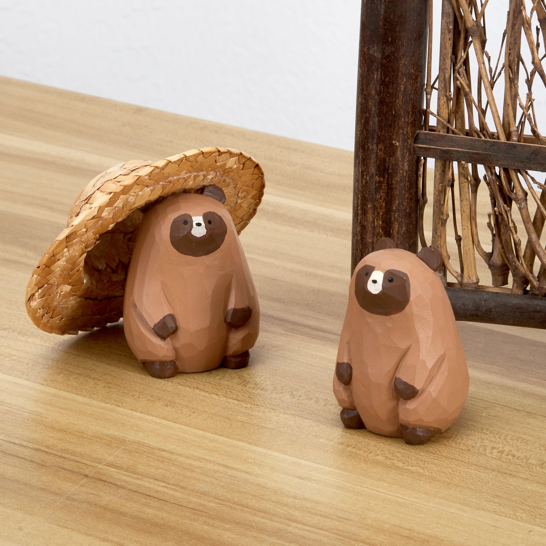 Piri Piri Carved Wooden Tanuki