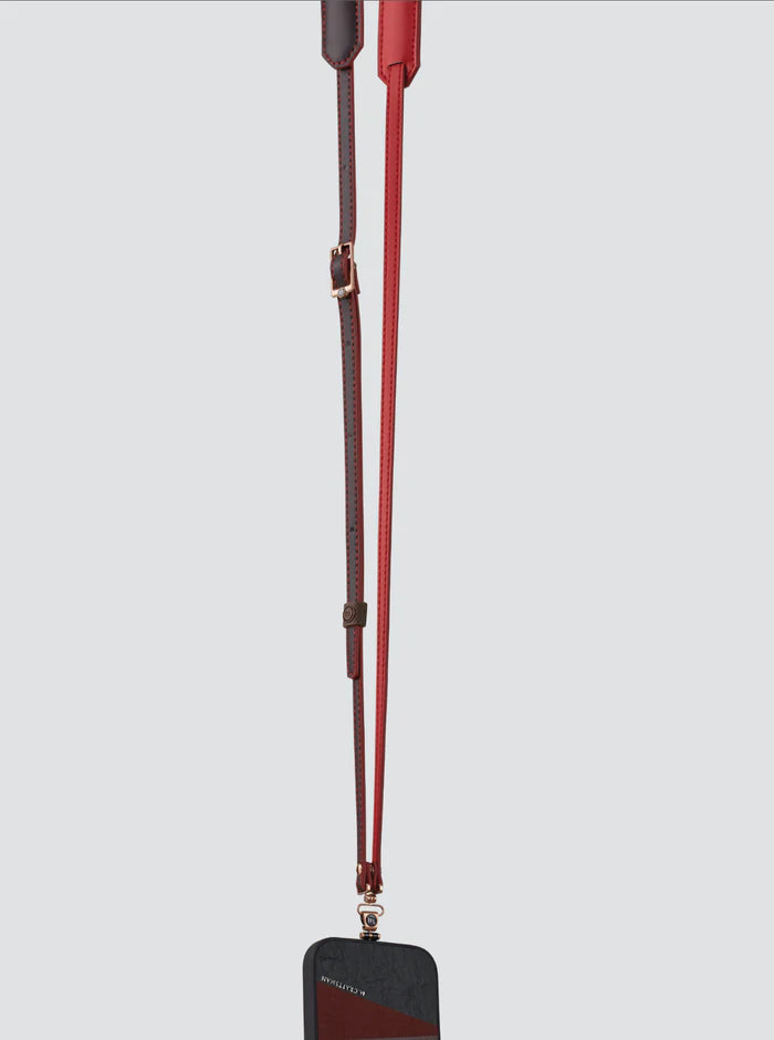 Planeta Microfibre Leather Crossbody Phone Strap, Brown Red | M.Craftsman - Wake Concept Store