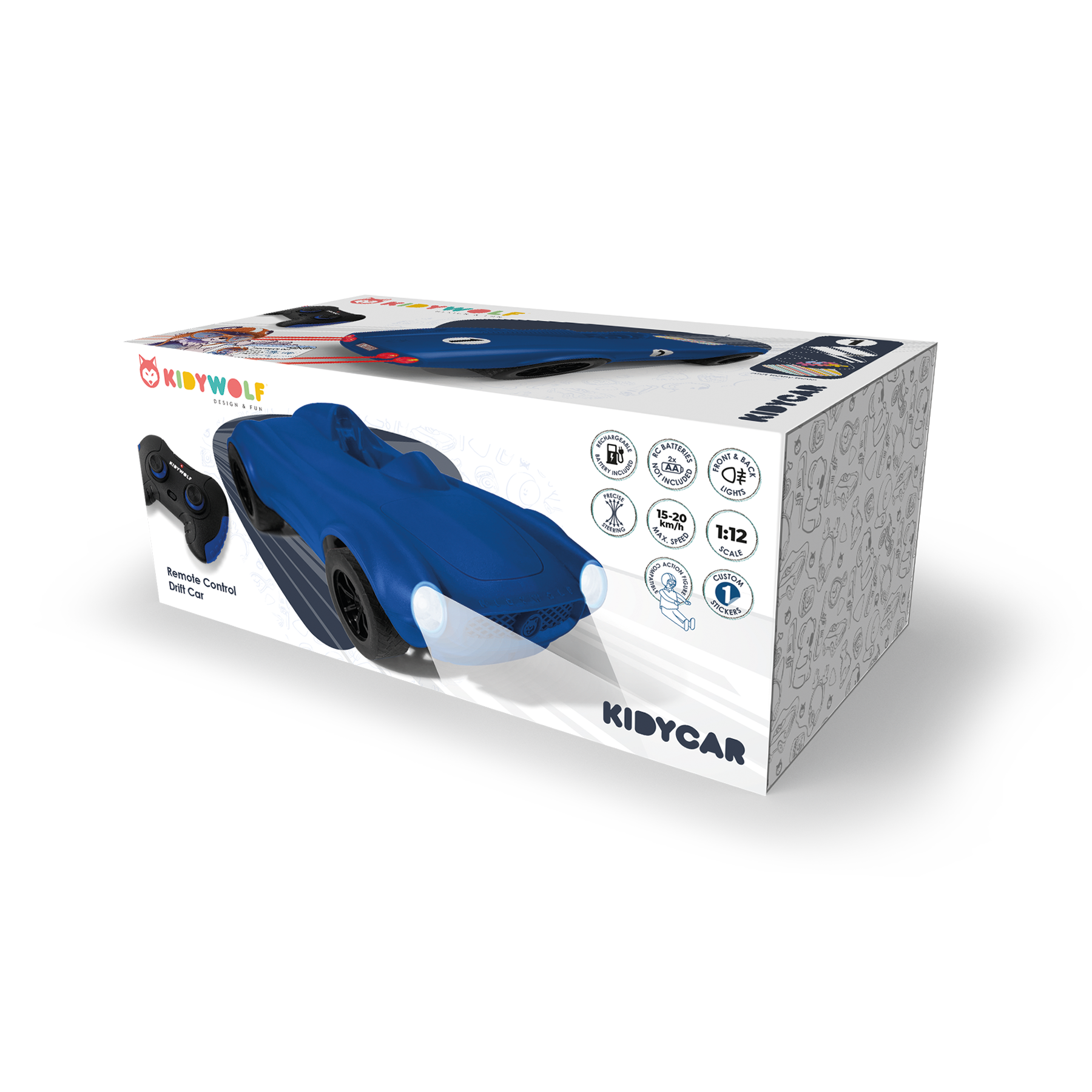 Kidycar Remote Control Car, Blue