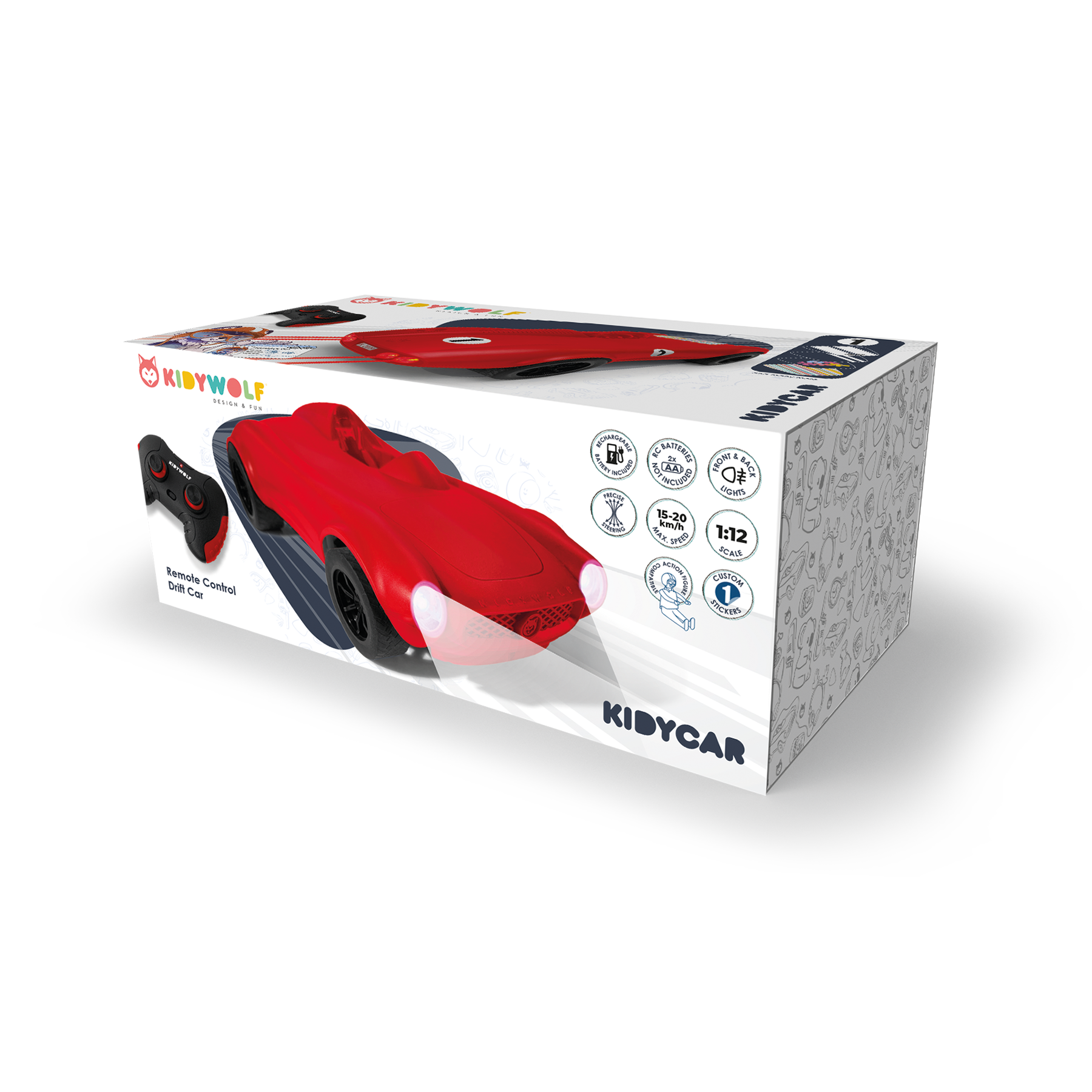 Kidycar Remote Control Car, Red