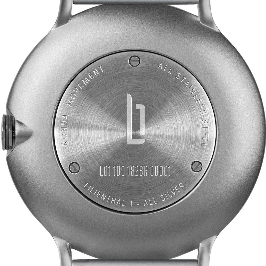 Lilienthal 1, All Silver Small/ Stainless Steel Strap