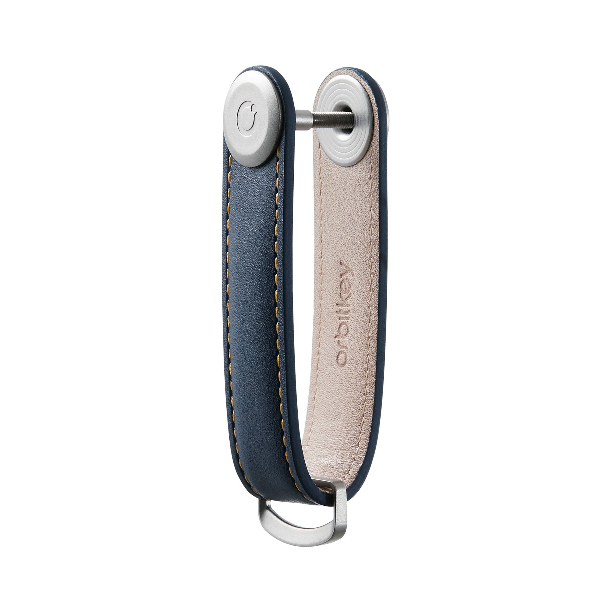 Leather Key Organiser, Navy with Tan Stitching | Orbitkey - Wake Concept Store
