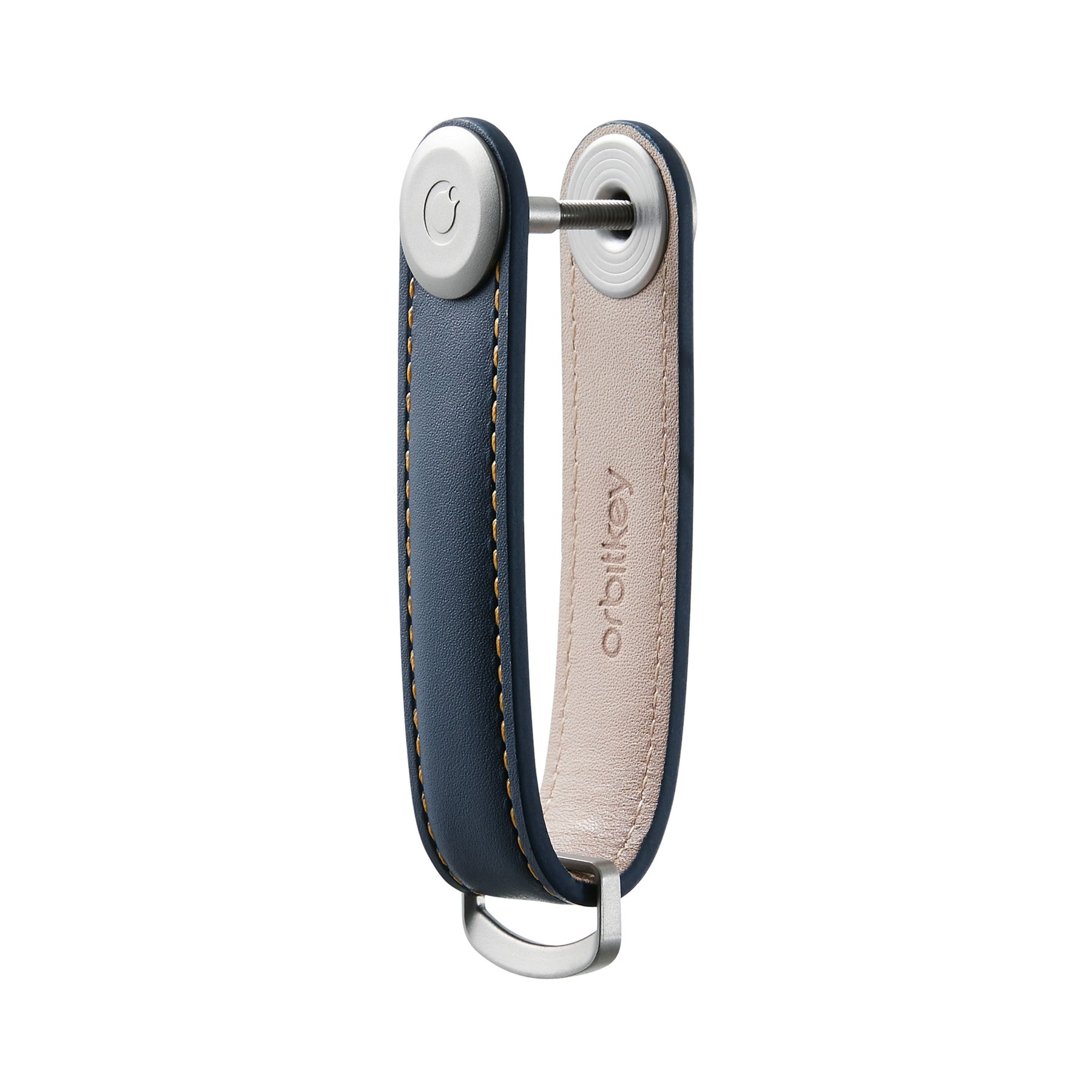 Leather Key Organiser, Navy with Tan Stitching | Orbitkey - Wake Concept Store