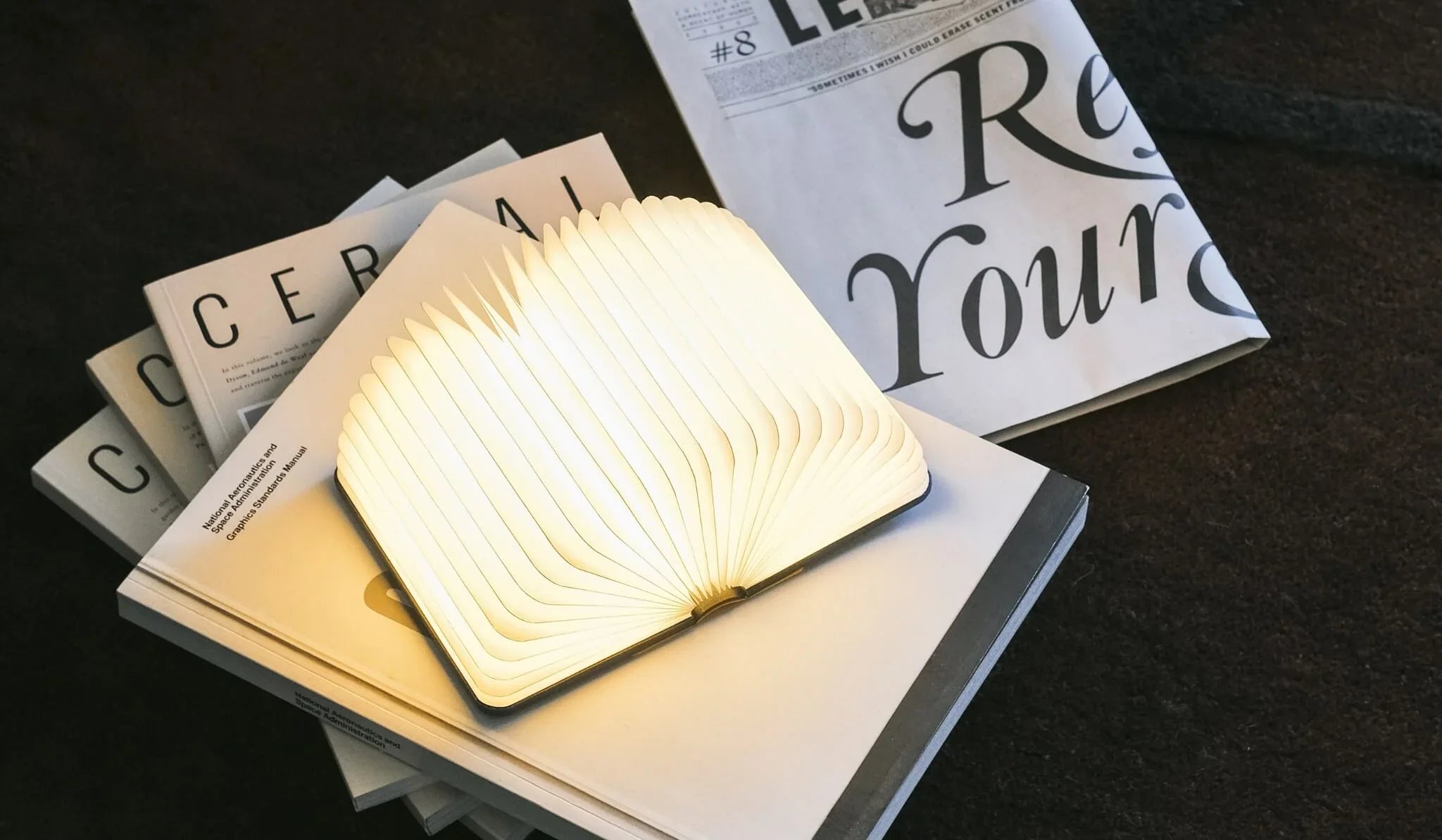 Lito Mini Book Lamp, Yellow/Navy | Lumio - Wake Concept Store