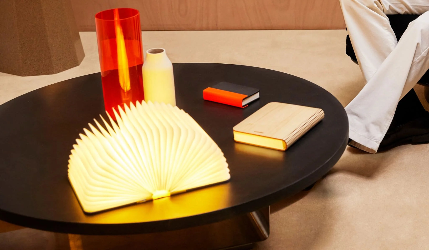 Lito Mini Book Lamp, Orange/Black | Lumio - Wake Concept Store