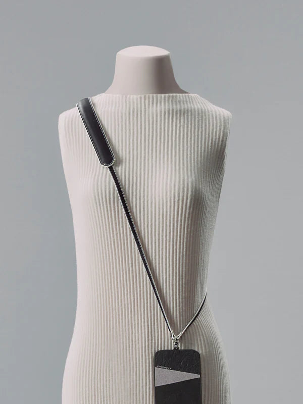Planeta Genuine Leather Crossbody Phone Strap, Black | M.Craftsman - Wake Concept Store