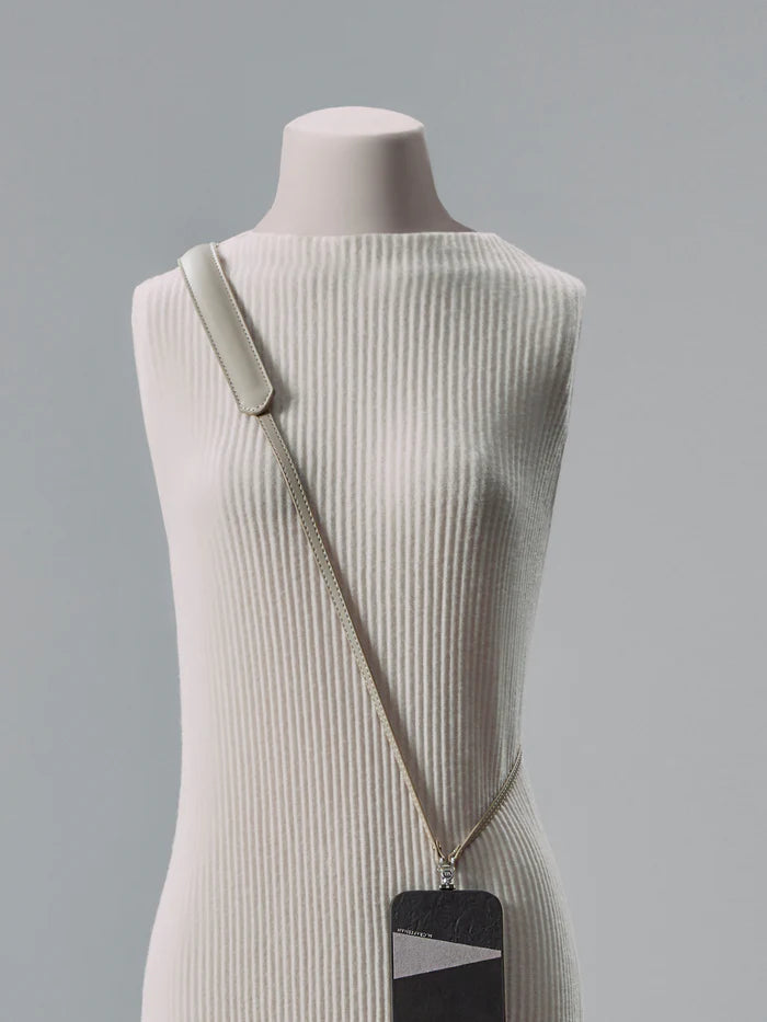 Planeta Microfibre Leather Crossbody Phone Strap, Dusty Grey | M.Craftsman - Wake Concept Store