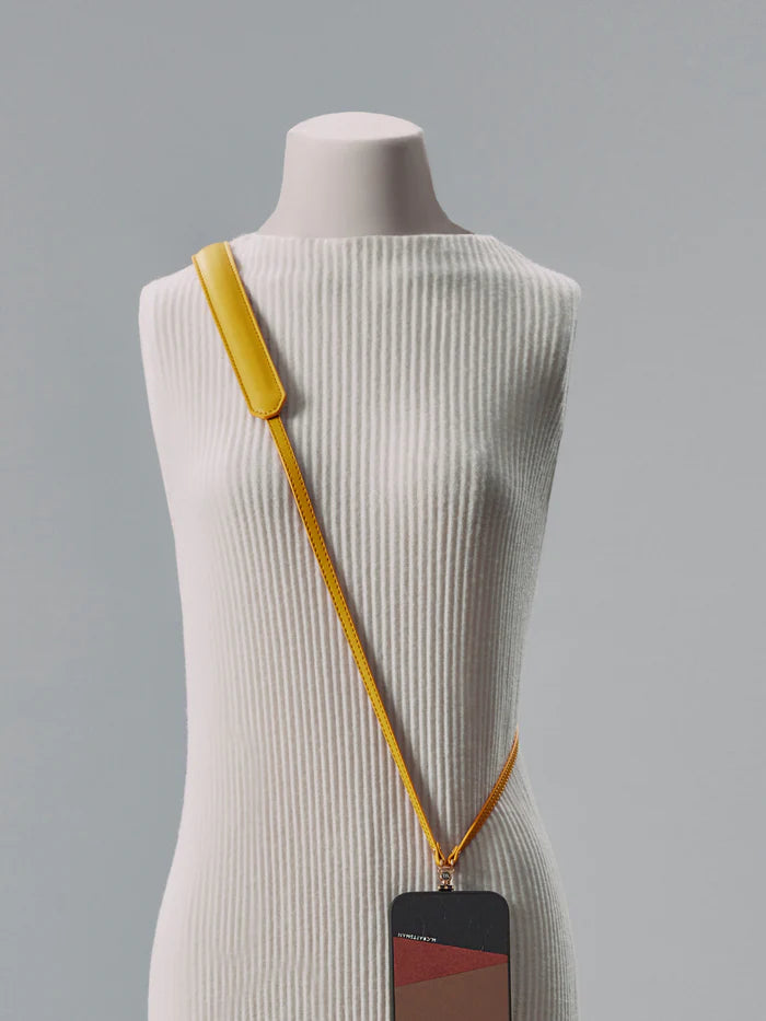 Planeta Microfibre Leather Crossbody Phone Strap, Yellow | M.Craftsman - Wake Concept Store