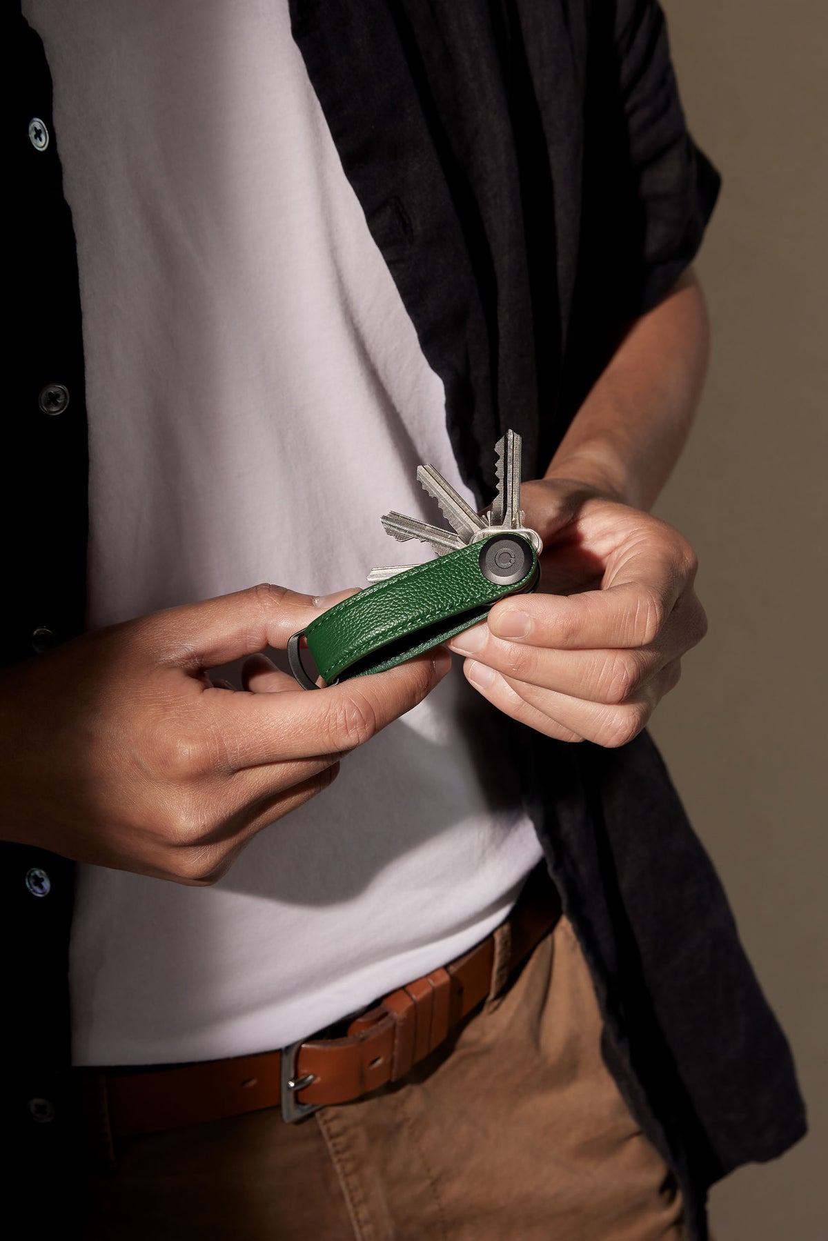 Pebbled Leather Key Organiser, Emerald | Orbitkey - Wake Concept Store
