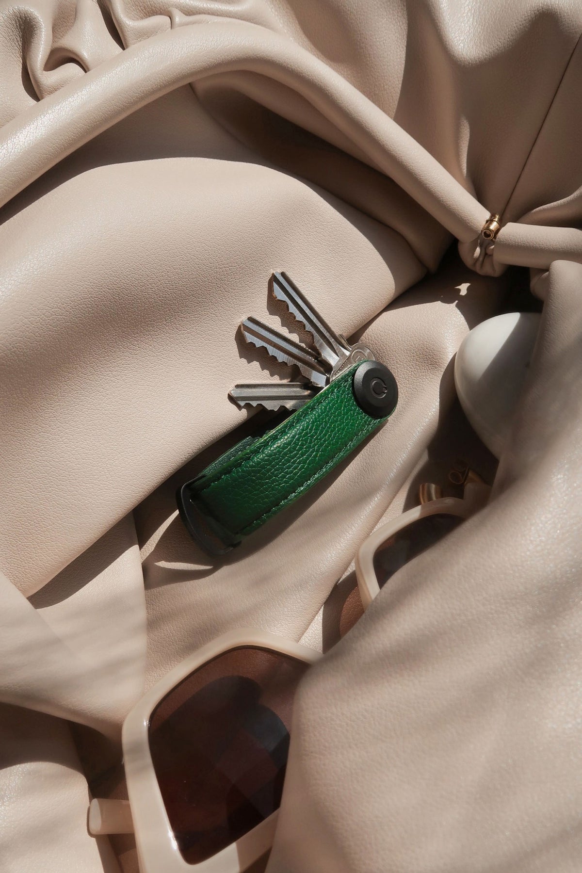 Pebbled Leather Key Organiser, Emerald | Orbitkey - Wake Concept Store