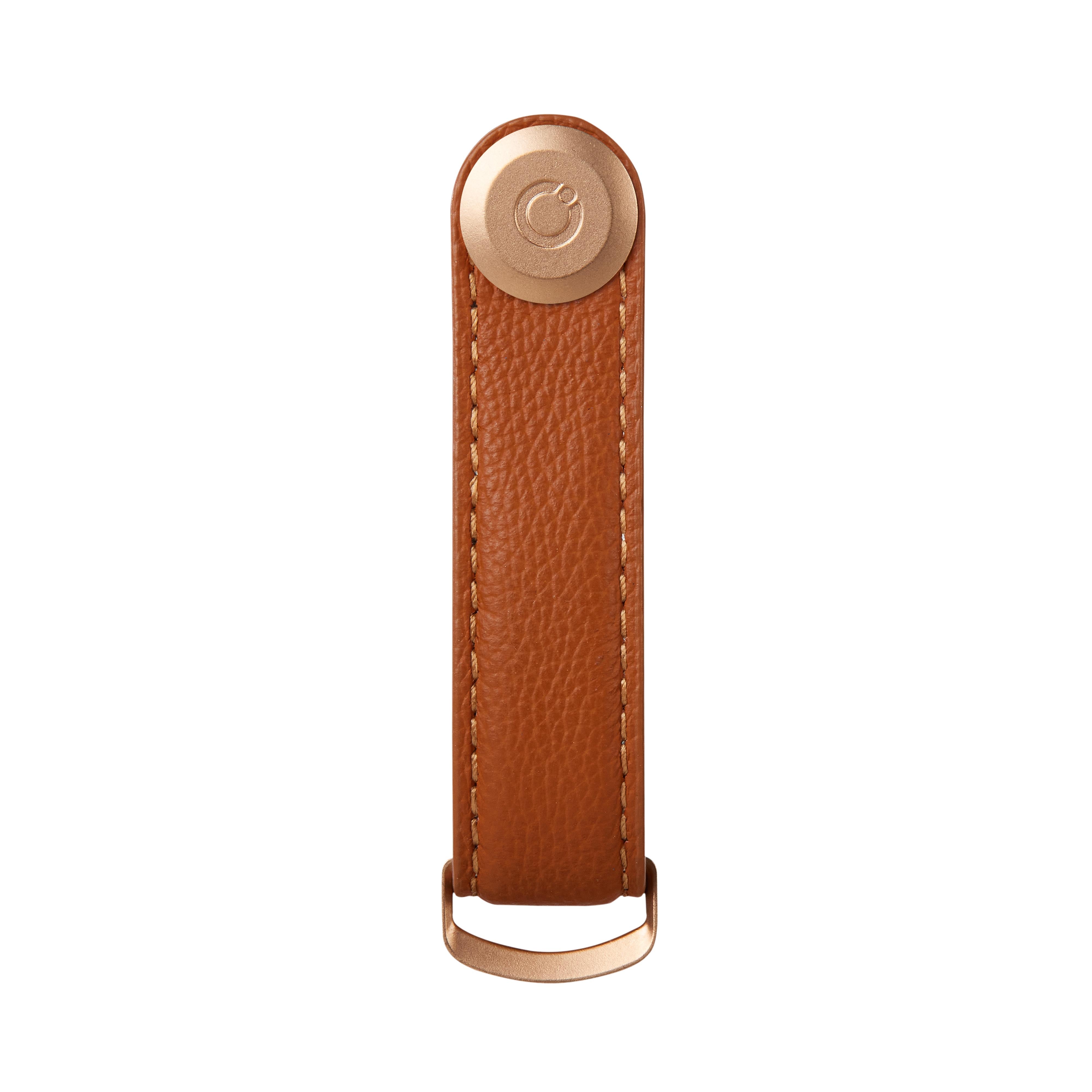 Pebbled Leather Key Organiser, Amber | Orbitkey - Wake Concept Store
