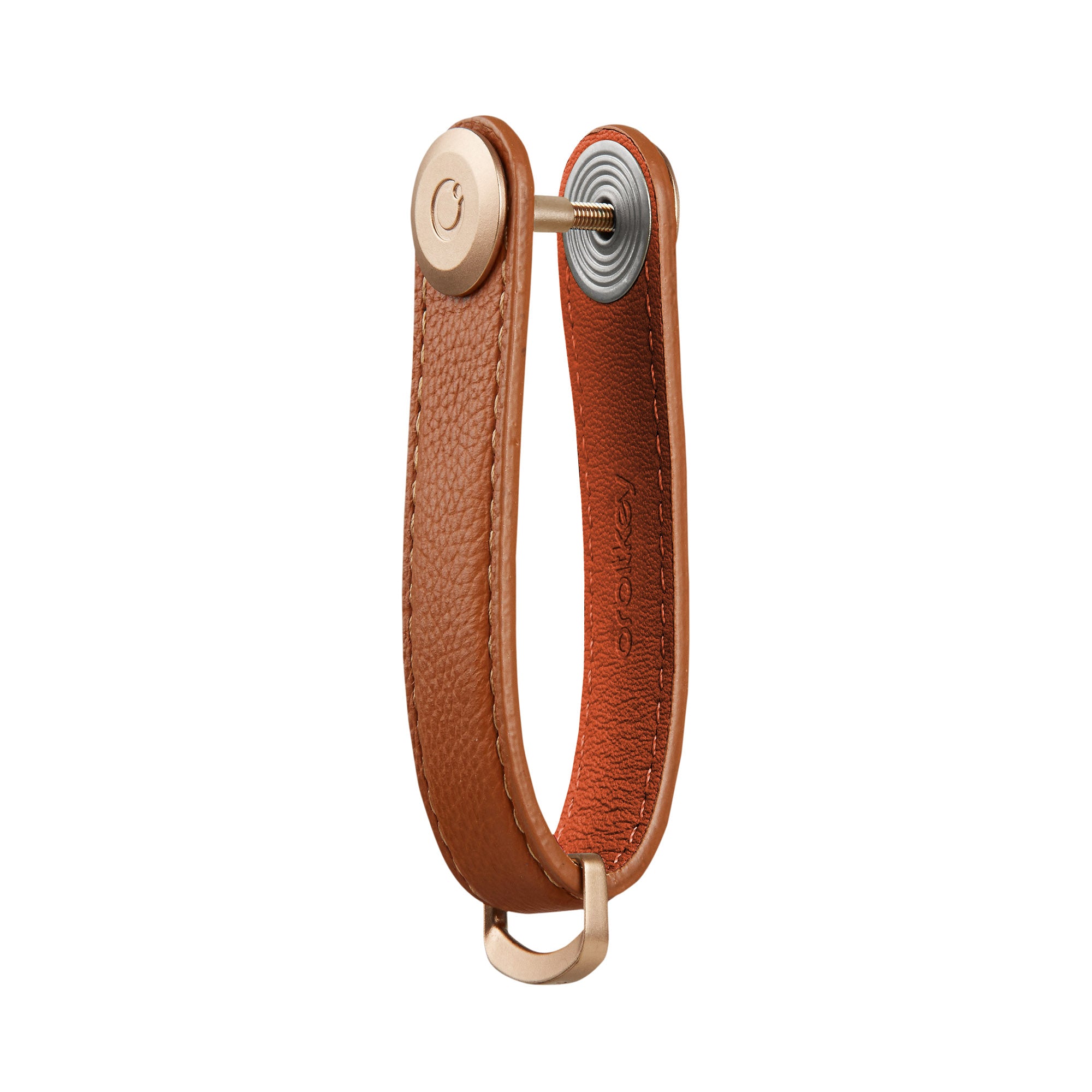 Pebbled Leather Key Organiser, Amber | Orbitkey - Wake Concept Store