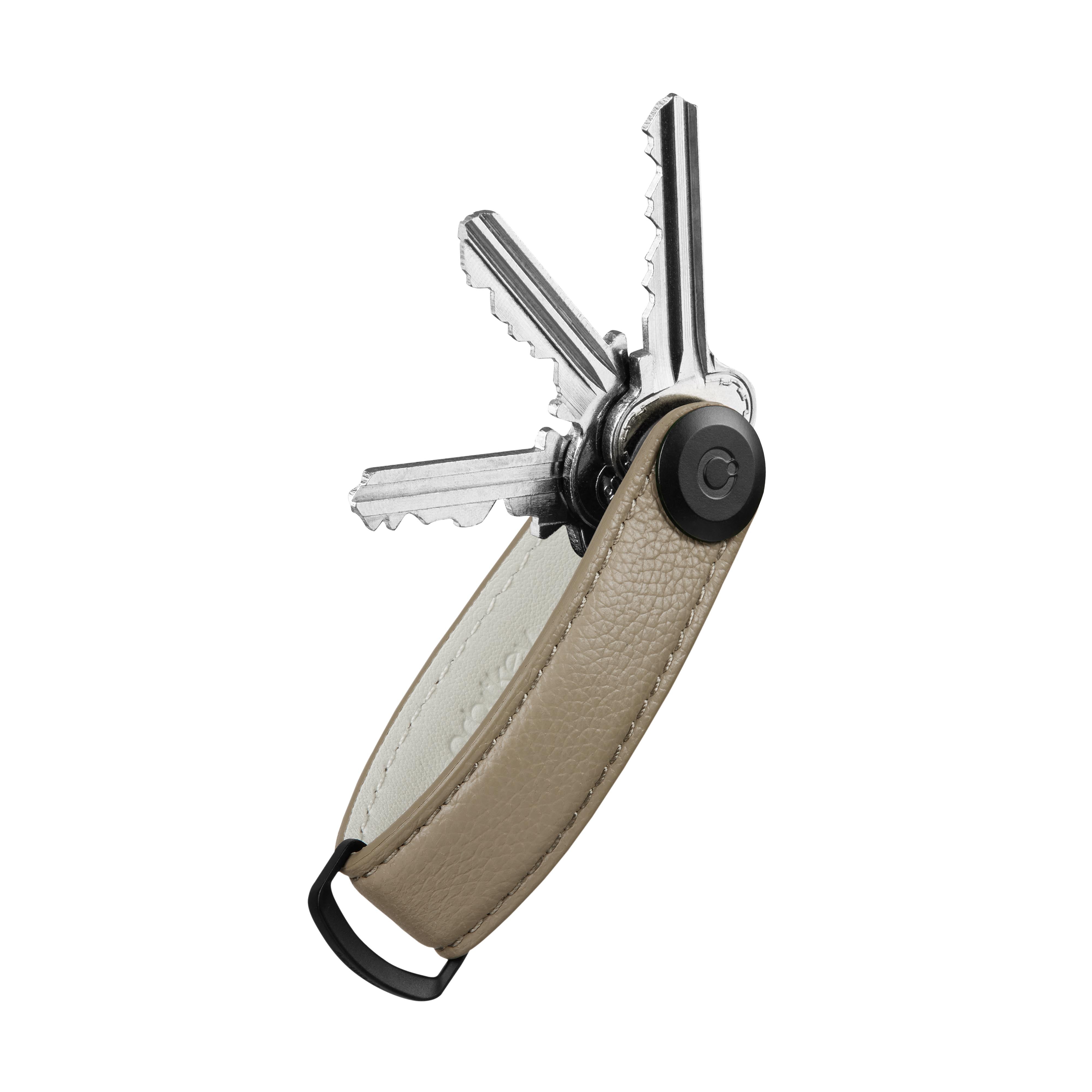 Pebbled Leather Key Organiser, Ecru | Orbitkey - Wake Concept Store