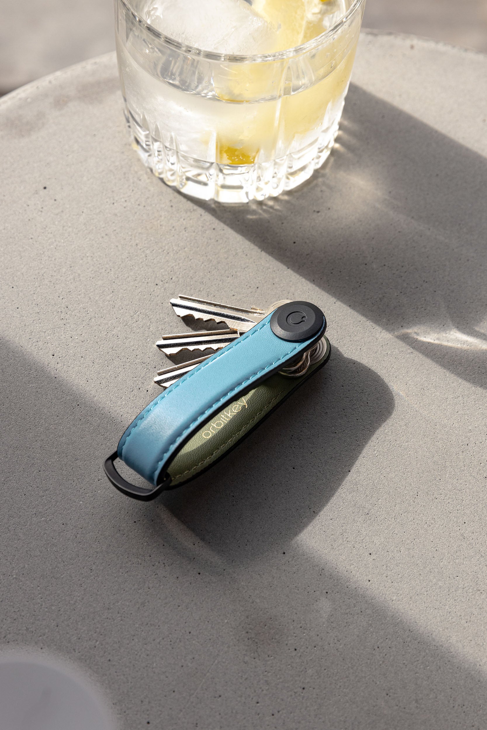 Seasonal Colour Leather Key Organiser, Sea Foam | Orbitkey - Wake Concept Store