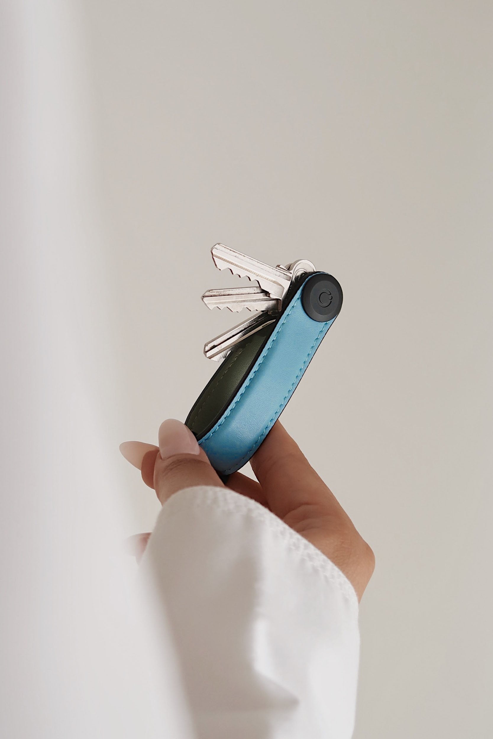 Seasonal Colour Leather Key Organiser, Sea Foam | Orbitkey - Wake Concept Store
