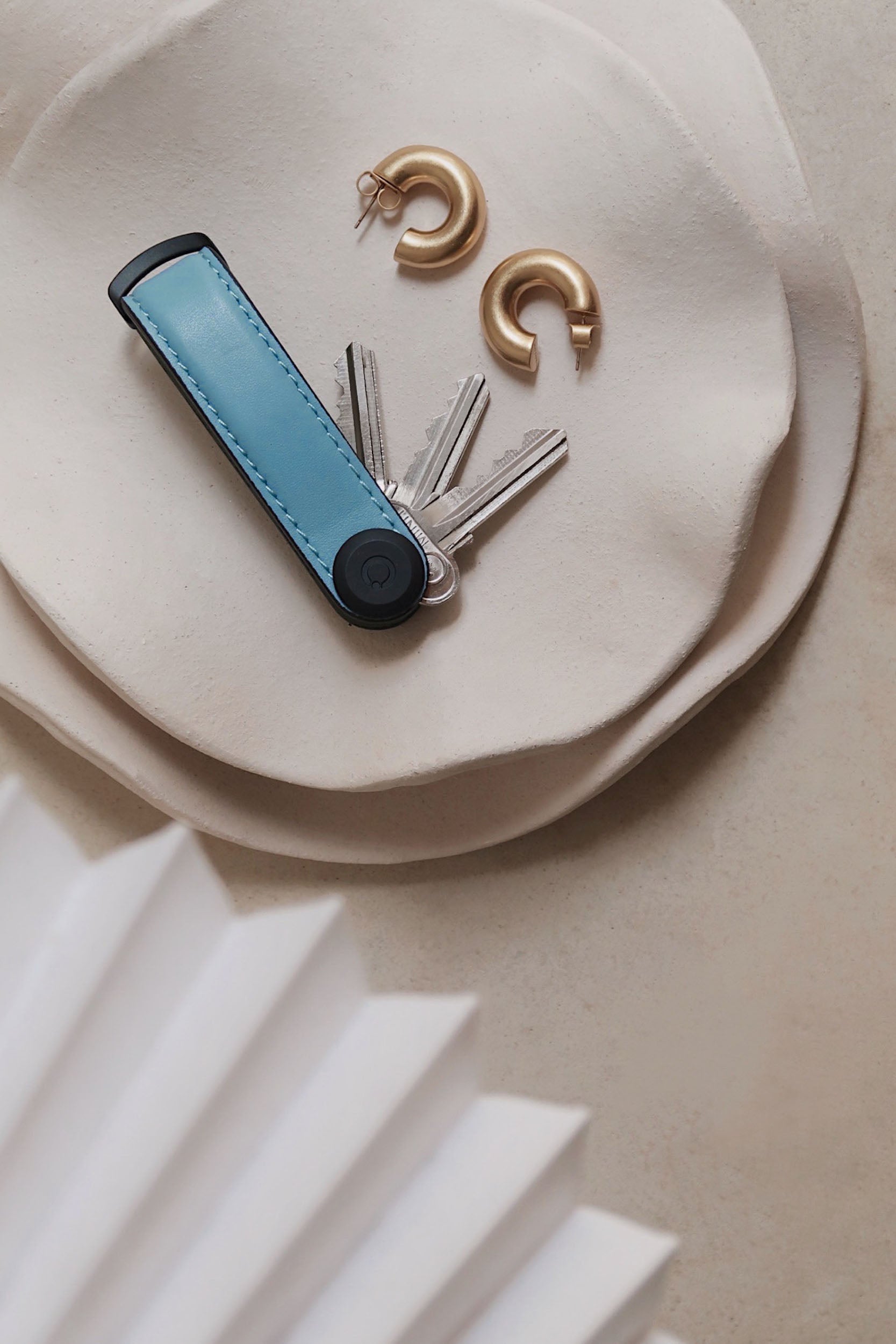 Seasonal Colour Leather Key Organiser, Sea Foam | Orbitkey - Wake Concept Store