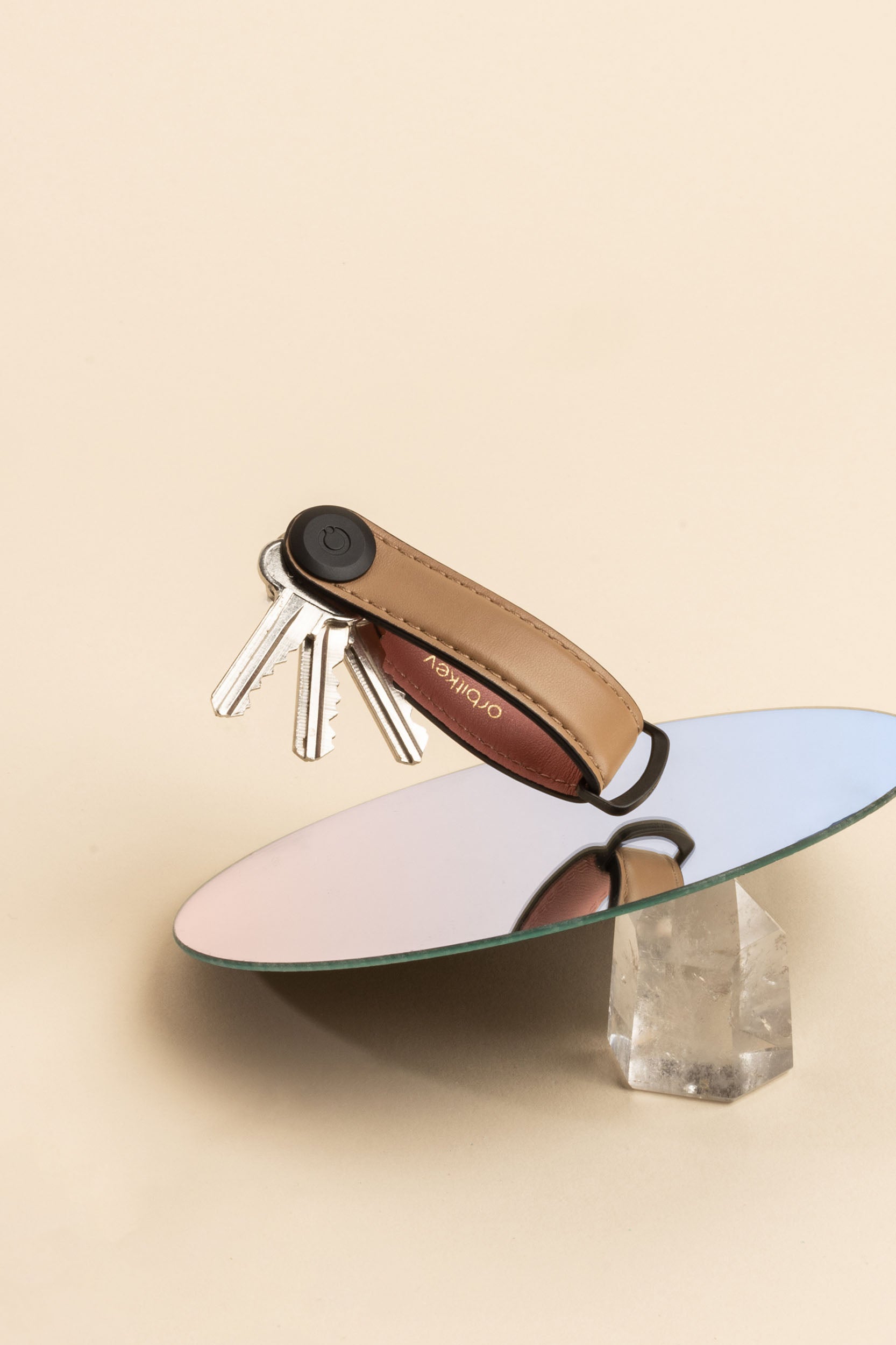 Seasonal Colour Leather Key Organiser, Cocoa Rose | Orbitkey - Wake Concept Store