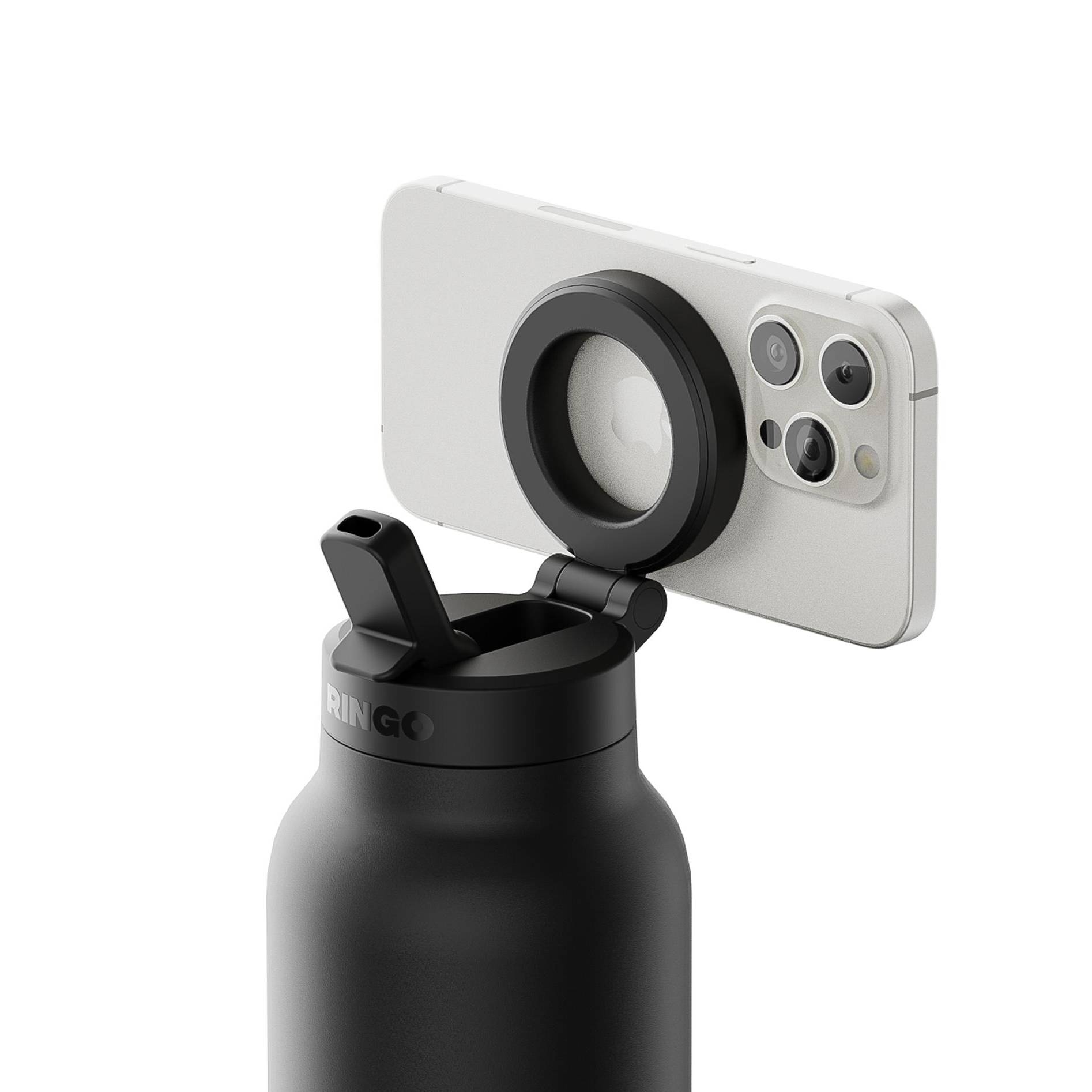 RINGO PRO Magsafe Water Bottle with Sip Lid 24oz, Black