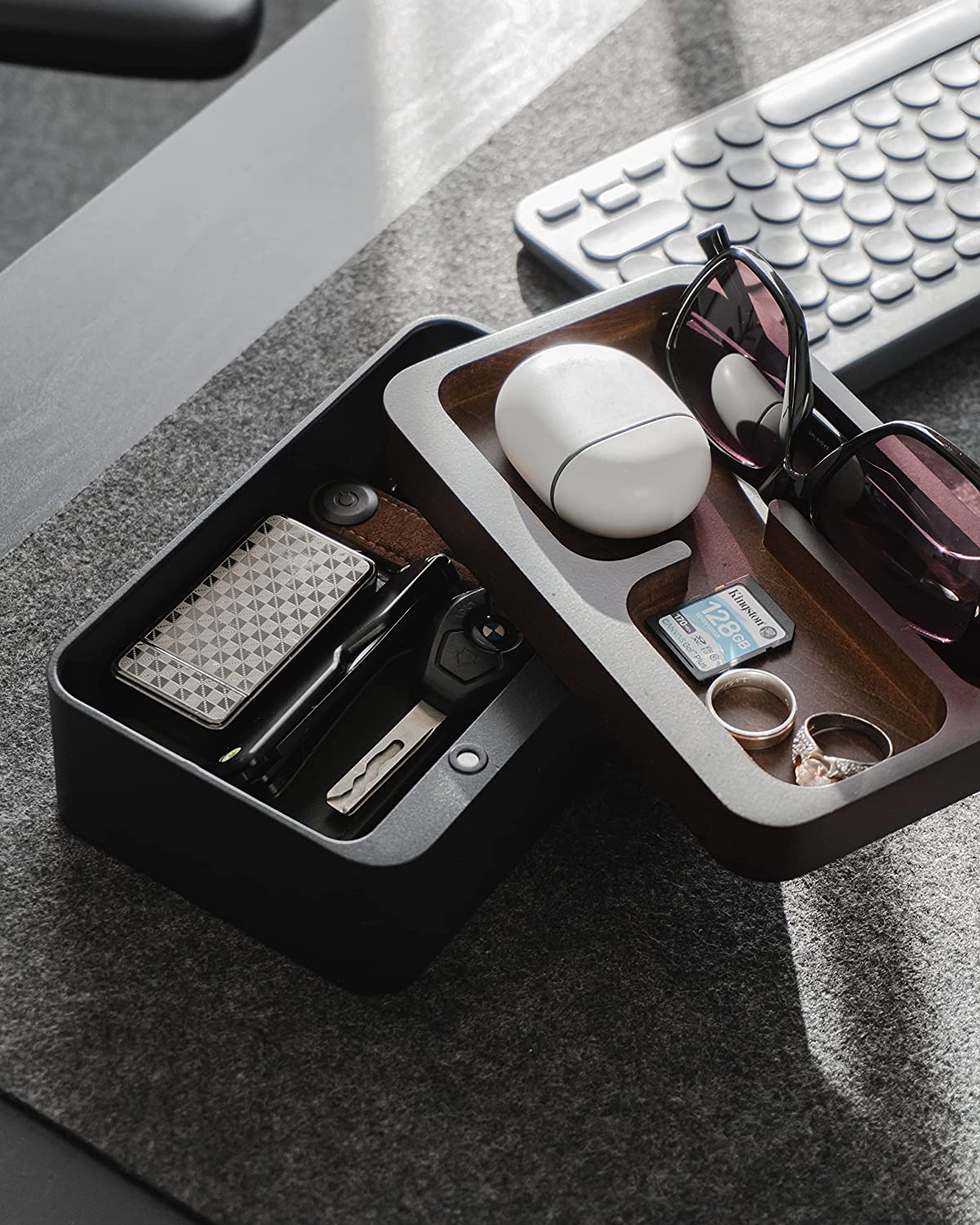 Revov Magnetic Rotating Tray Box, Black | Mordeco - Wake Concept Store