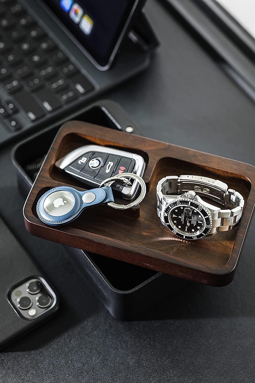 Revov Magnetic Rotating Tray Box, Black | Mordeco - Wake Concept Store