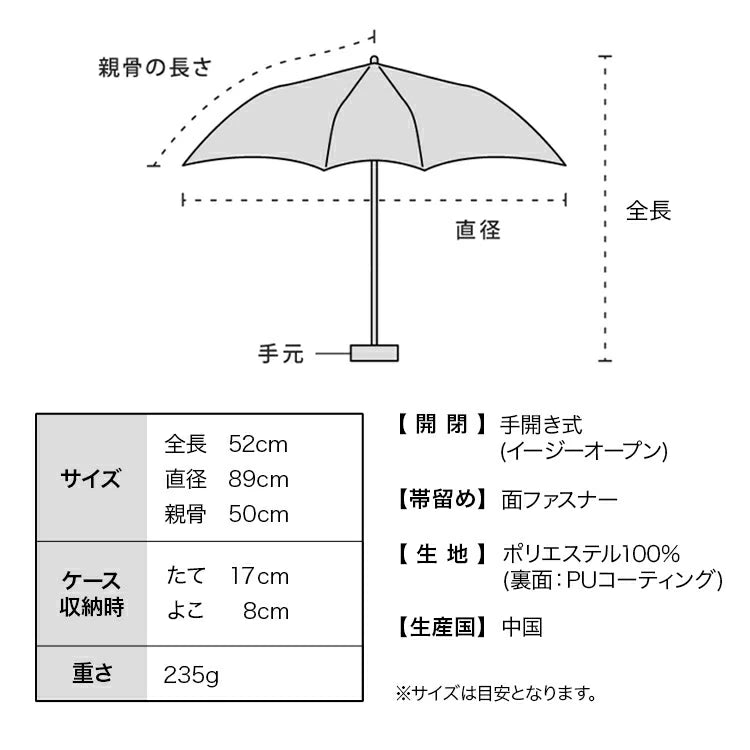 Sanrio Cinnamoroll x Wpc. 100% UV Protection Parasol Mini Umbrella, Saxe Blue