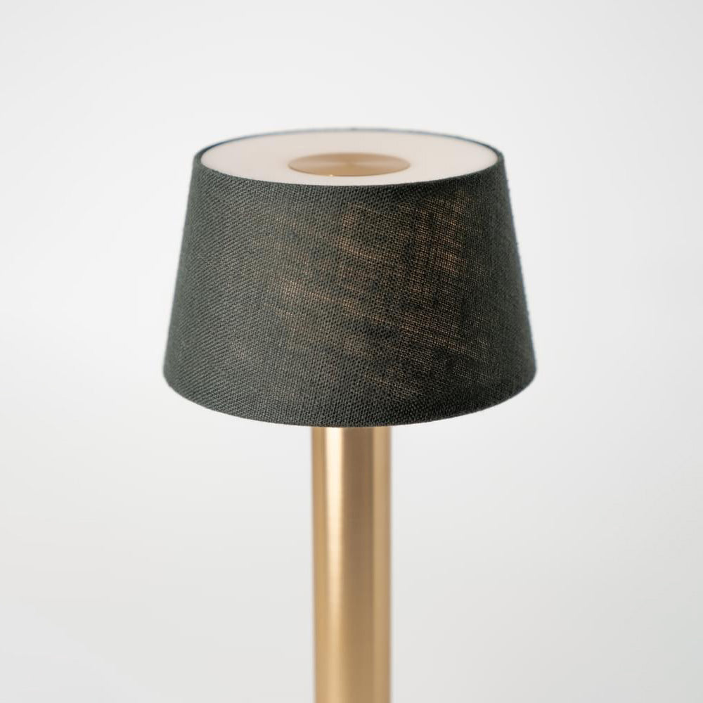 Two Gold / Emerald Linen Cordless Table Lamp | Humble - Wake Concept Store