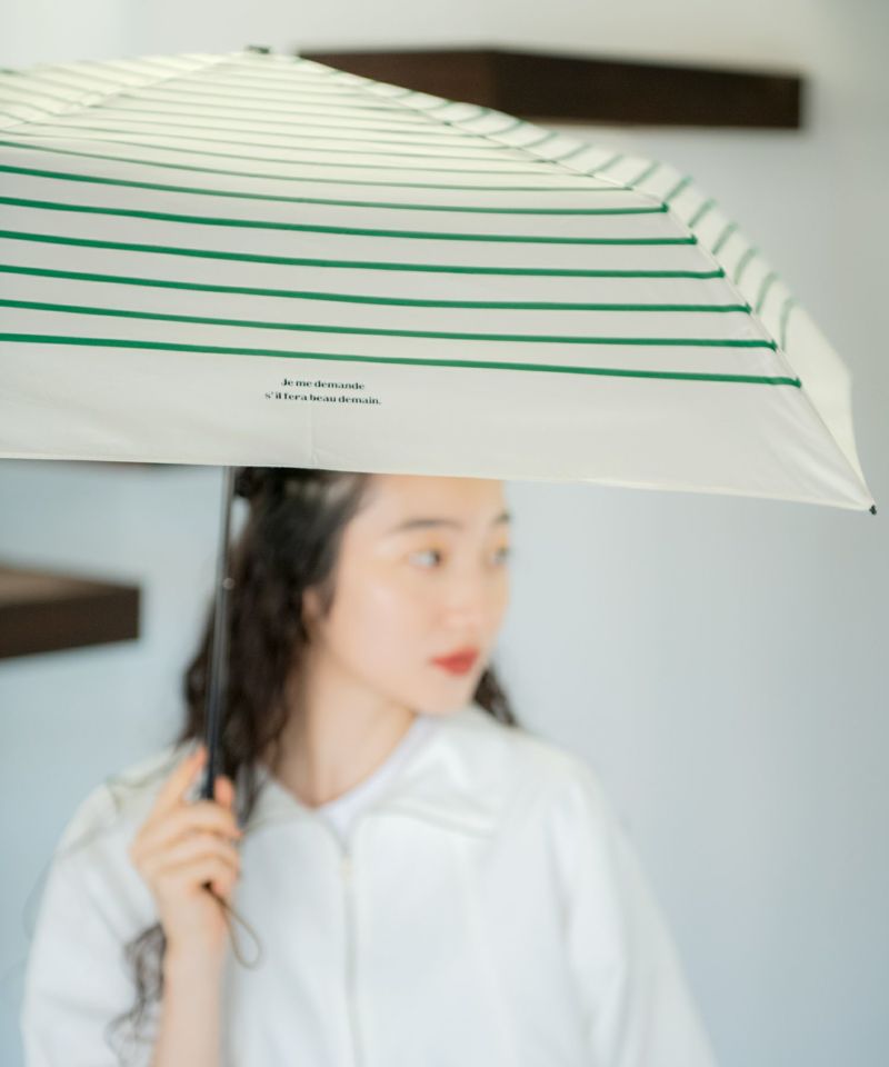 Wpc. Air Light Mini Umbrella, French Border/Green