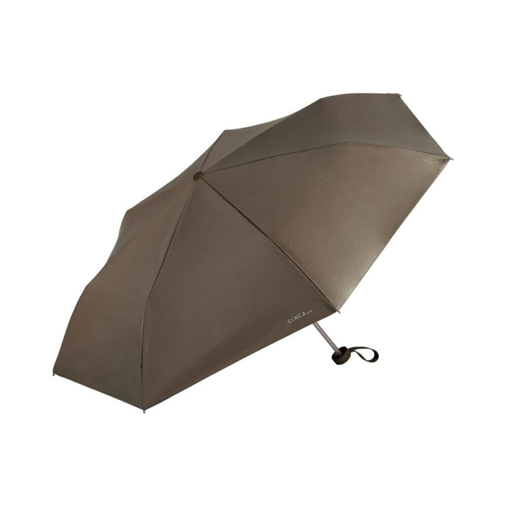 Wpc. SiNCA UPF50+ Mini Folding Umbrella, Brown/Wood
