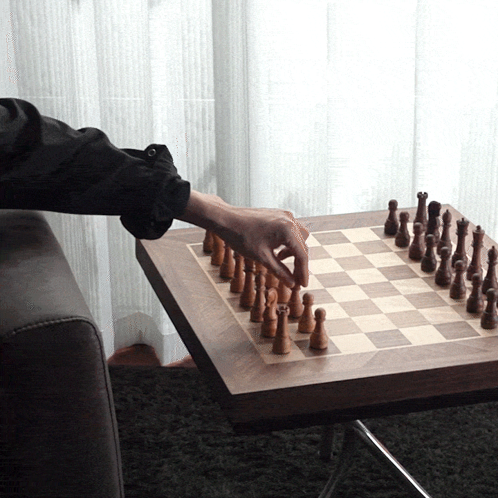 PHANTOM Wireless Grand Classical Smart Chessboard, Dark Walnut