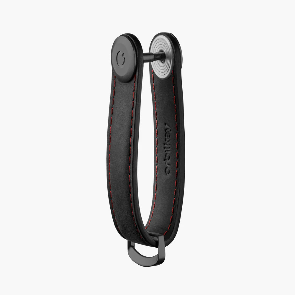 Crazy Horse Leather Key Organiser, Obsidian Black/Red | Orbitkey - Wake Concept Store