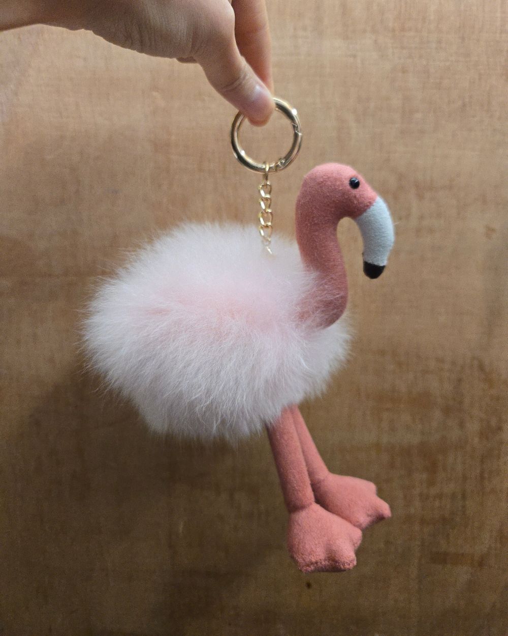 The Mini Flamingo Baby Alpaca Keychain