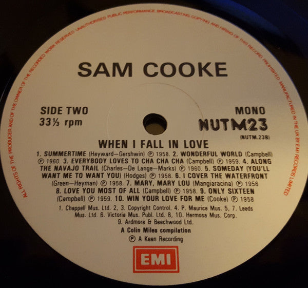 Sam Cooke : When I Fall In Love (LP, Comp, Mono, RP)
