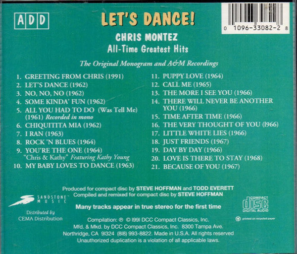 Chris Montez : Let's Dance, All-Time Greatest HIts (CD, Comp)