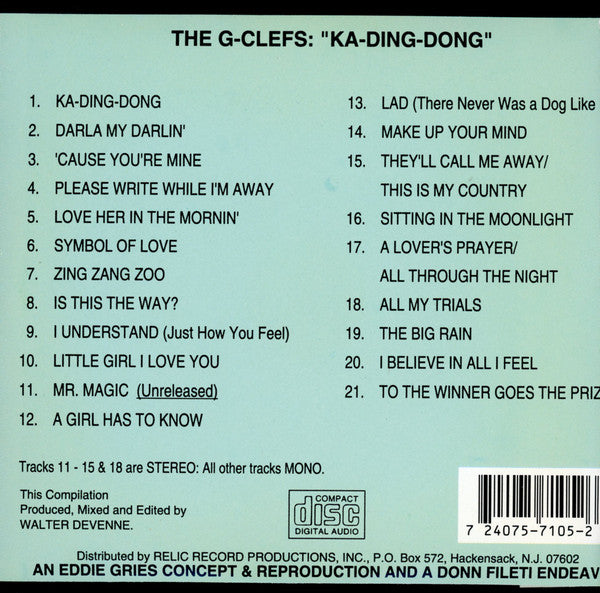 The G-Clefs : Ka-Ding-Dong (CD, Mono)