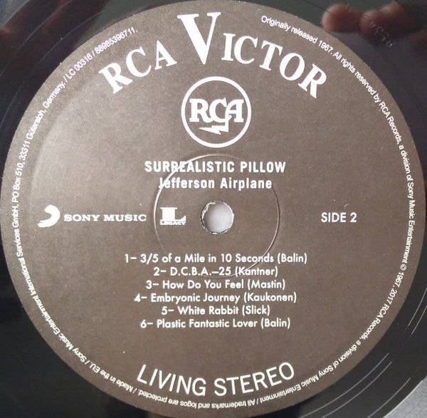 Jefferson Airplane : Surrealistic Pillow (LP, Album, RE, RM, 180)