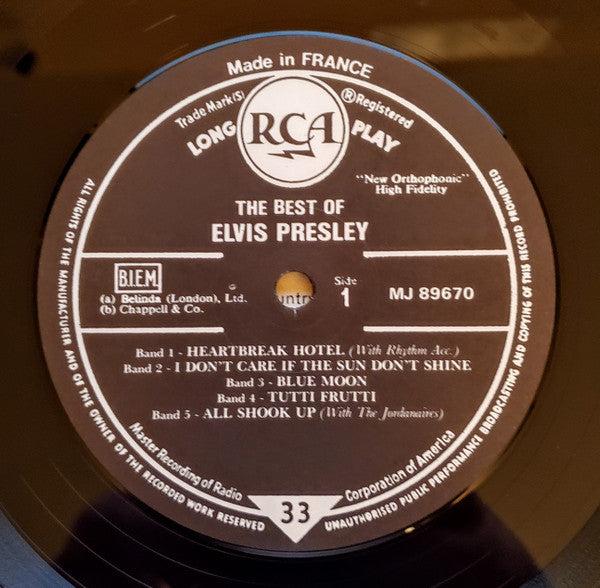 Elvis Presley : The Best Of Elvis (10", Comp, Mono)