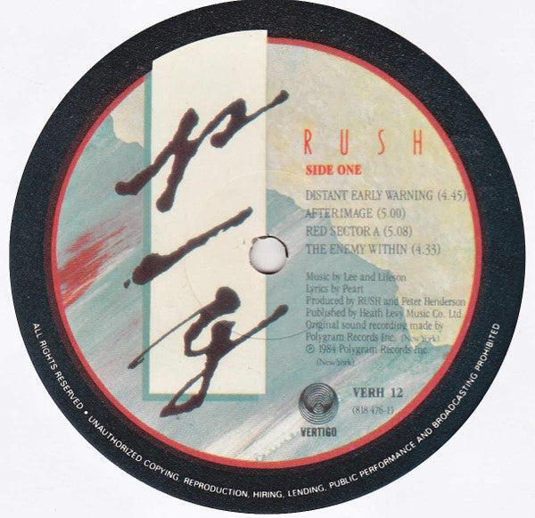 Rush : Grace Under Pressure (LP, Album, RE)