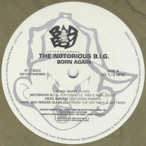 Notorious B.I.G. : Born Again (2xLP, Album, RSD, Ltd, RE, Gol)