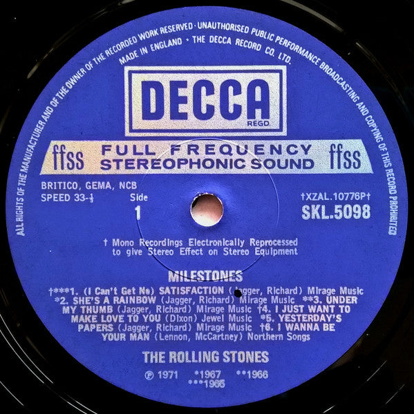 The Rolling Stones : Milestones (LP, Album, Comp)