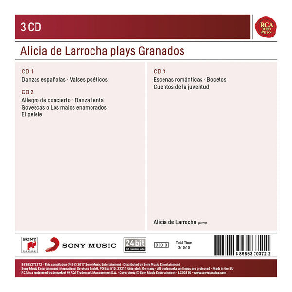 Alicia De Larrocha, Enrique Granados : Alicia de Larrocha Plays Granados (3xCD, Comp, RM + Box)
