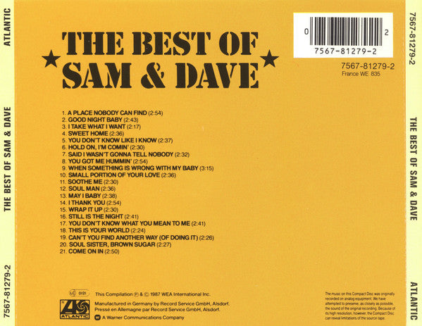 Sam & Dave : The Best Of Sam & Dave (CD, Comp, RE, RP)