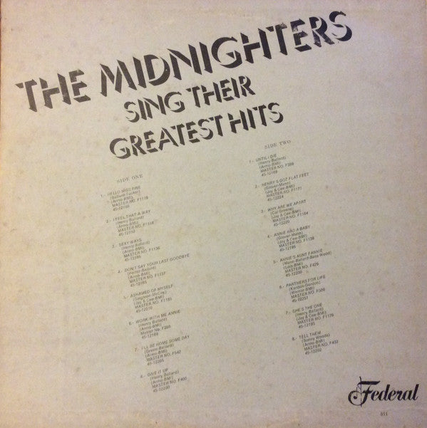 The Midnighters : Sing Their Greatest Hits (LP, Comp)