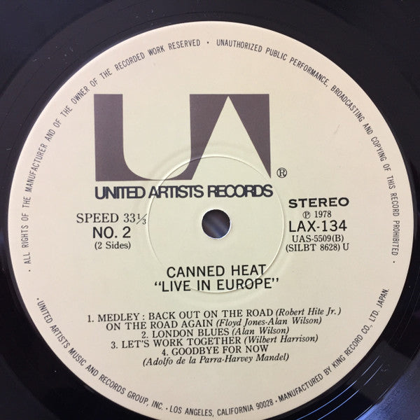 Canned Heat : '70 Concert: Recorded Live In Europe (LP, Gat)