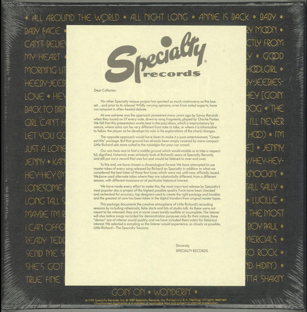 Little Richard : The Specialty Sessions (3xCD, Comp, Club + Box, Comp)