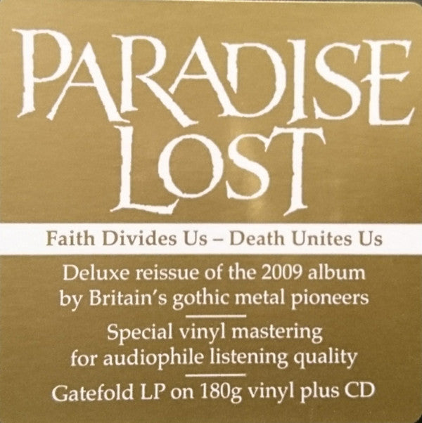 Paradise Lost : Faith Divides Us - Death Unites Us (LP, Album, RM, 180 + CD, Album + Dlx, Ltd, RE)
