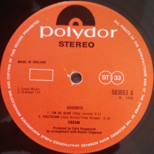 Cream (2) : Goodbye (LP, Album, Gat)
