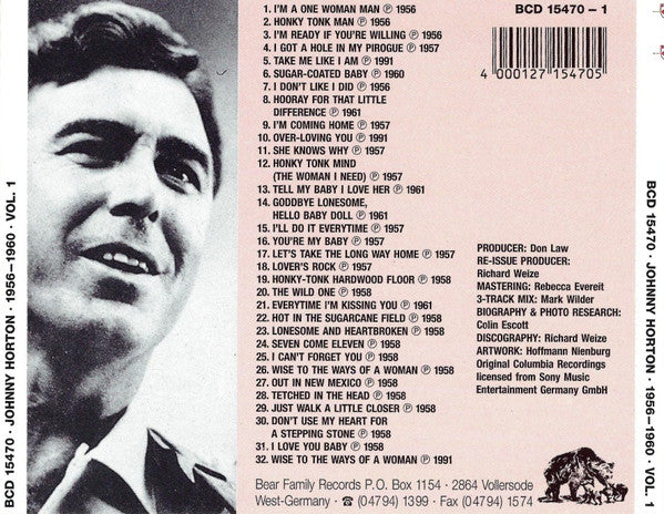 Johnny Horton : 1956 - 1960 (4xCD, Comp + Box)