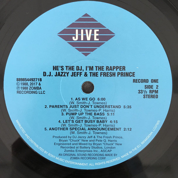 DJ Jazzy Jeff & The Fresh Prince : He's The DJ, I'm The Rapper (2xLP, Album, RE)